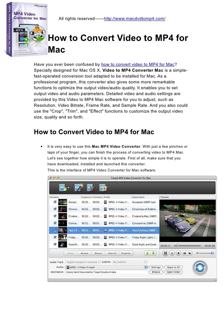 convert video mpg to mp4 for mac